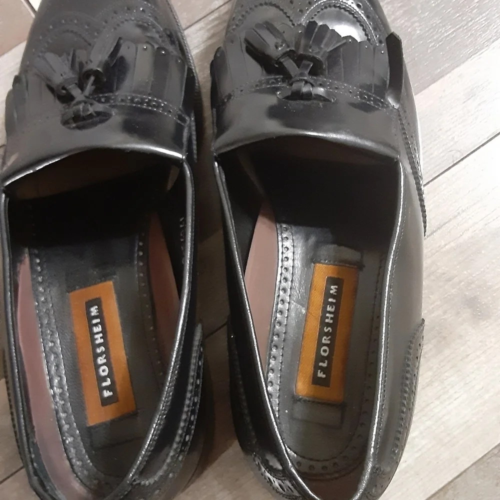 Florsheim Black Dark Academia Casual Dress Shoes Size 9.5